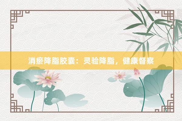 消瘀降脂胶囊：灵验降脂，健康督察